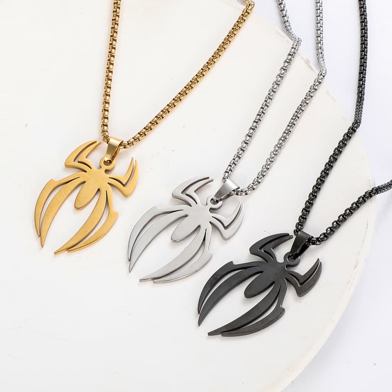 Spider-Man Pendant Stainless Necklace Men's Personalized Fashion Titanium Steel Jewelry