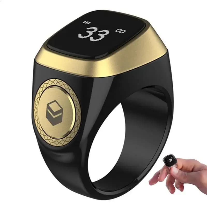 Smart Tasbih Tally Counter for Muslims Zikr Digital Tasbeeh 5 Prayer Time Vibration Reminder Electronic Rosary Ring