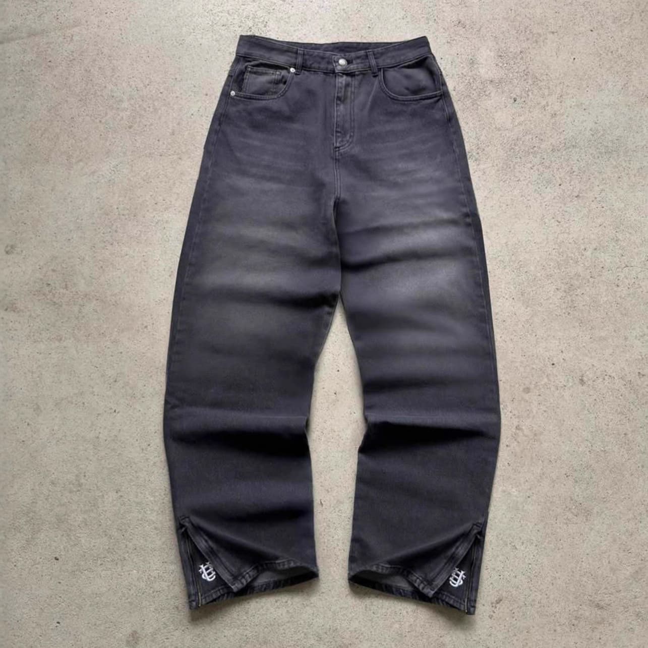 Men's Clothing 25th Spring European And American Men's Retro Washed Embroidered Straight Jeans