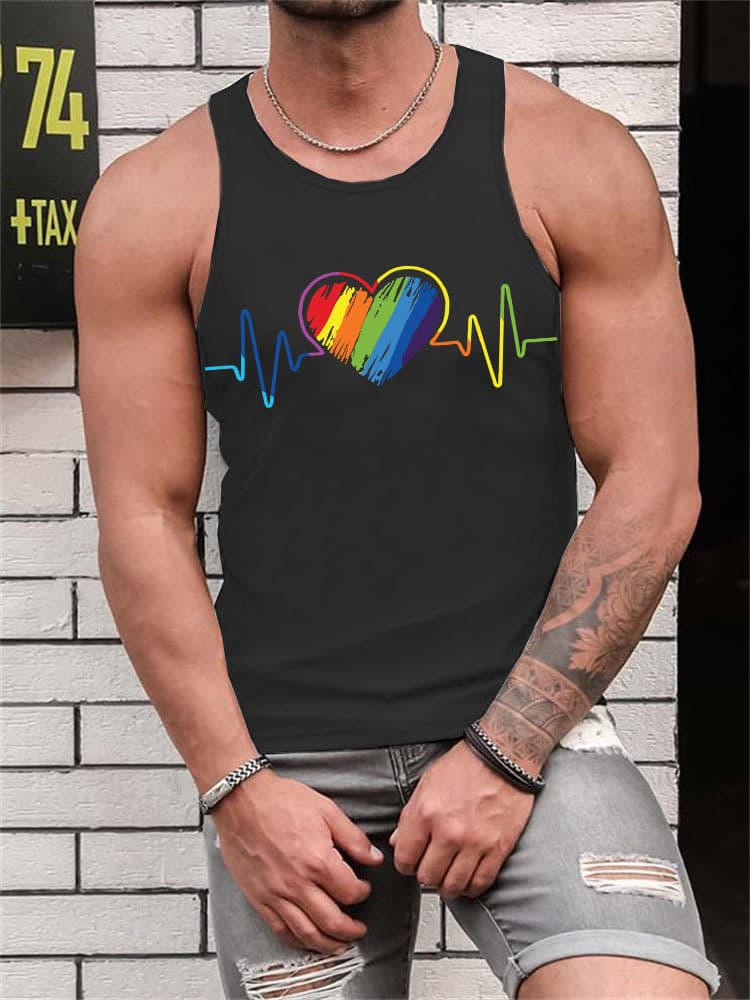 Men's Clothing summer new 3D digital printing men's loose casual sports sleeveless back