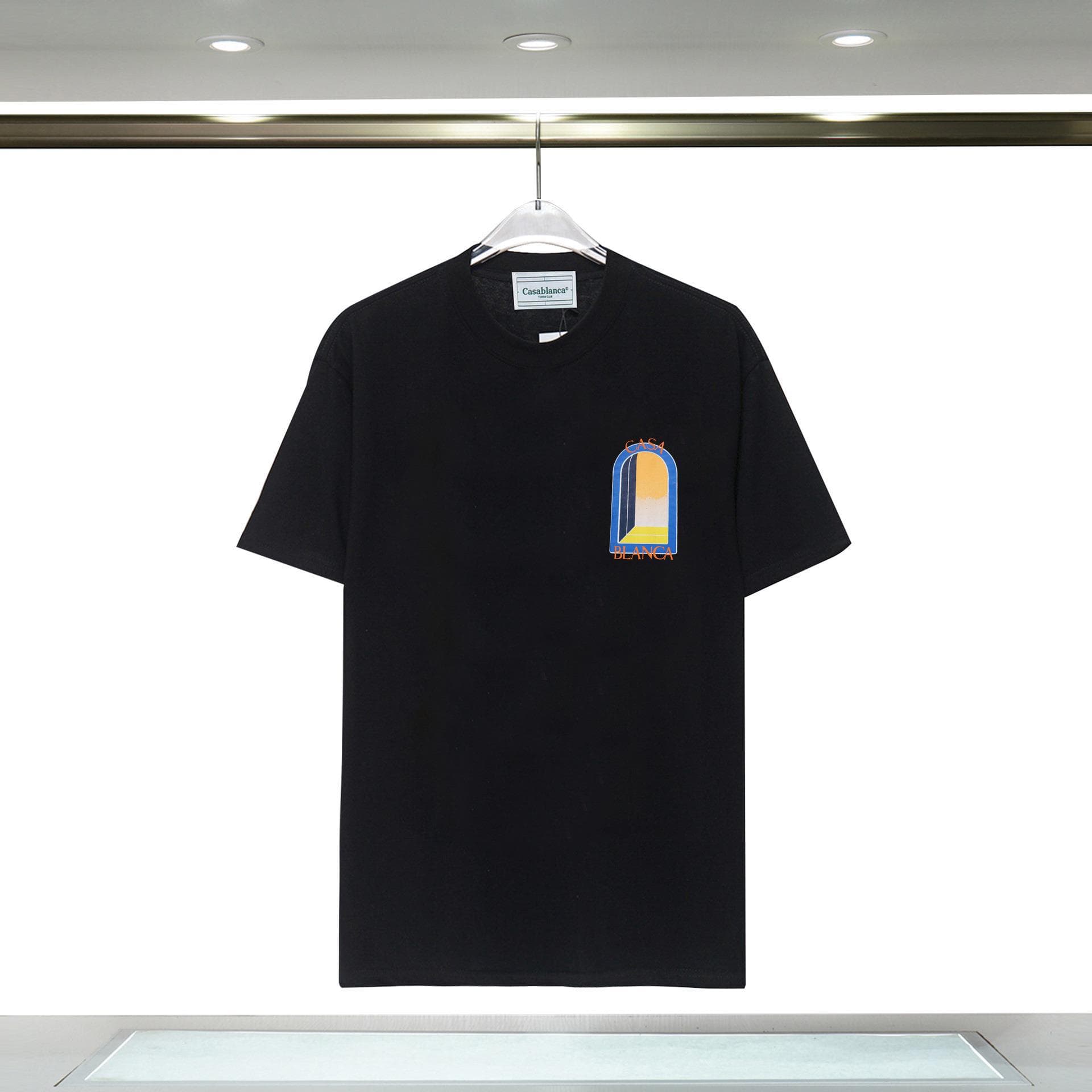 Vêtements pour hommes 24 nouveaux styles Illusion Gate Letter Printing T-shirt à manches courtes à col rond personnalisé