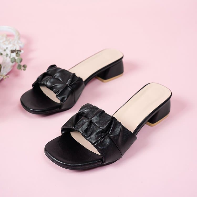 Women's Block Heel Slide Sandals - Summer Women's Wide Width Casual Flip Flops