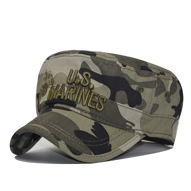 Unisex Camouflage Striped Flat US MARINES Baseball Caps Outdoor