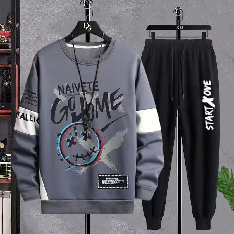 Men's Clothing Casual sports suit sweatshirt men's spring and autumn printed men's autumn clothes loose two piece suit men's clothing wholesale