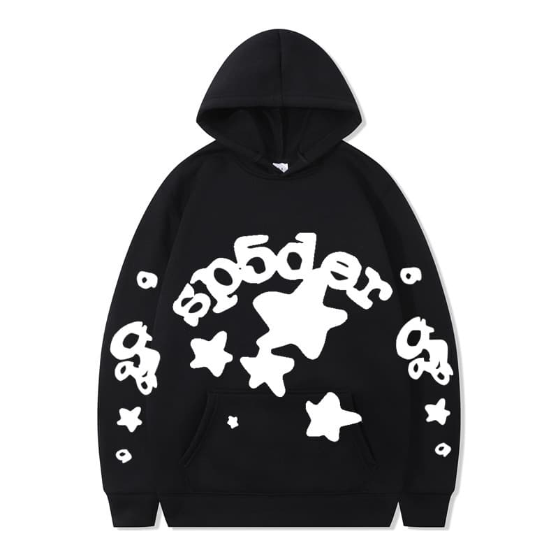 Sweat à capuche unisexe SP5DER imprimé toile d'araignée, marque tendance européenne et américaine, grandes tailles, coupe ample.
