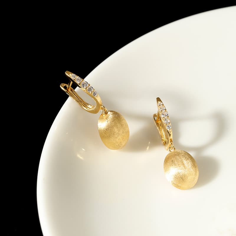 Earrings Sterling Silver Drawing Zircon Earrings Niche Minimalist Versatile Retro Elegant Jewelry Korean Style Women's High-end Sense