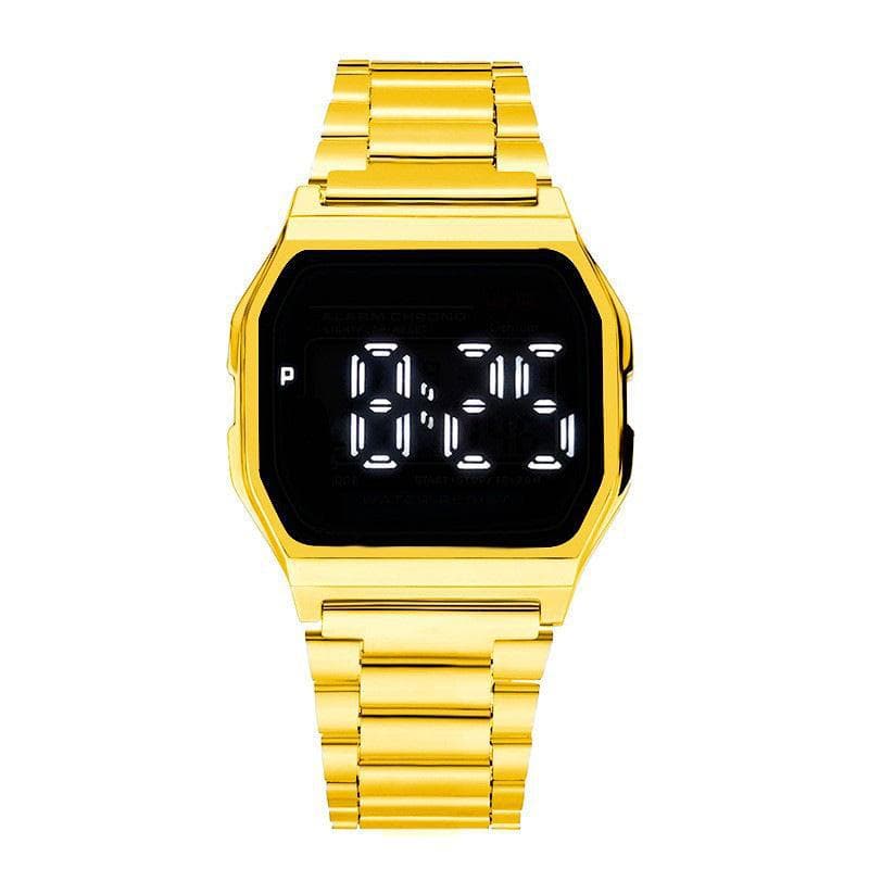 F91 Metal Steel Band LED Square Fashion Electronic Student Male Ladies Touch Watch