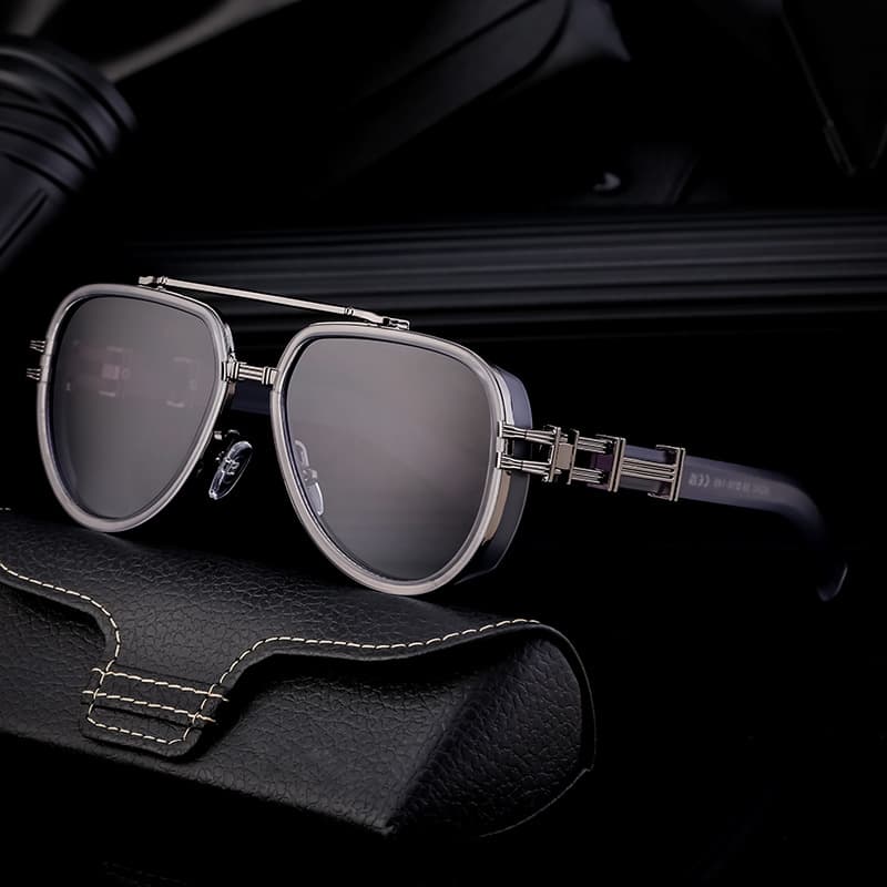 New Retro Sunglasses For Men, High End Punk Style Sunglasses, Sun Protection Full Frame Glasses Sunglasses