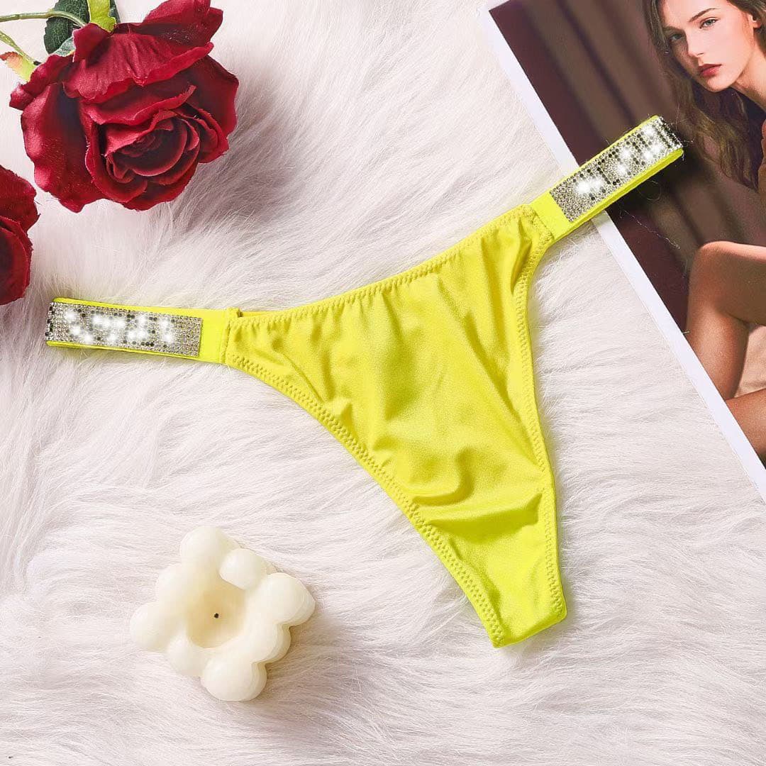 Sans couture VS lettre Glitter G String String culotte femme