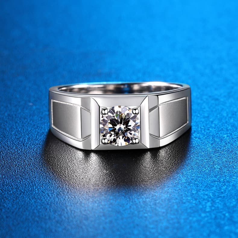 Adjustable European And American New Style 925 Sterling Silver Simulated Diamond Domineering Sandblasted Moissanite