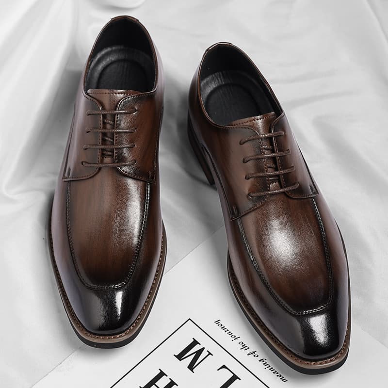 「XGXC」Large-size Leather Shoes, Fashionable Men's Business Formal Shoes, Trendy British Gentleman Shoes, Wedding Shoes.