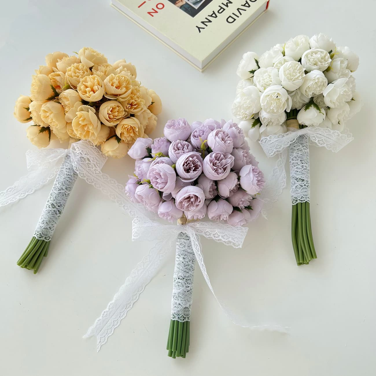 Get a certificate of hand bouquet tulip bride wedding simulation bouquet flowers Korean wedding studio photography props