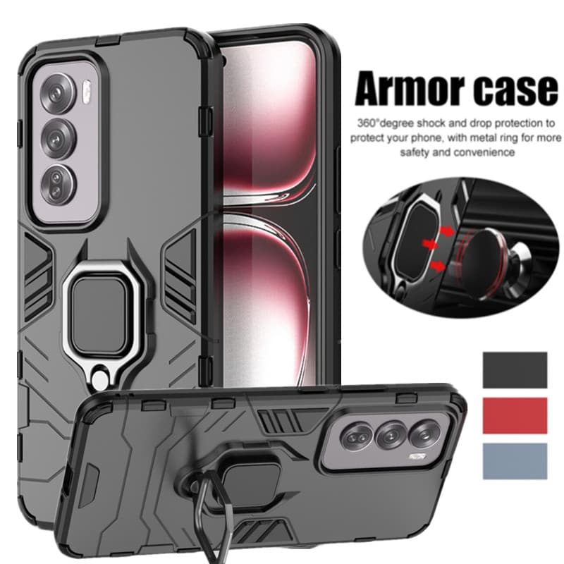 Magnetic Case For OPPO Reno 12 Pro 5G Reno 11 11F Protective Cover With Ring Stand Bracket Shell Fundas Coque