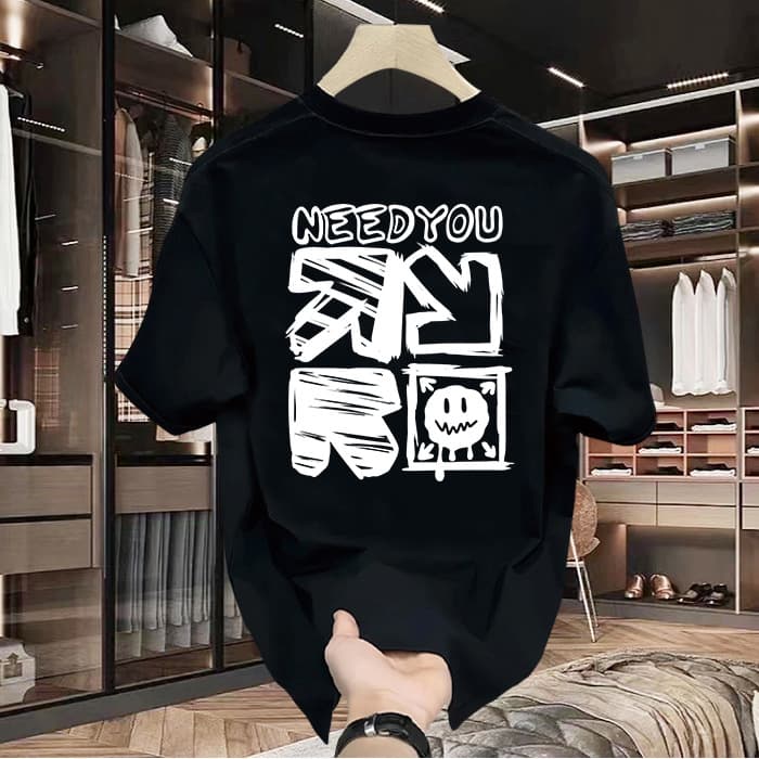 Men's clothing style handsome heavyweight cotton short-sleeved T-shirt pure cotton summer new ins street loose casual tops
