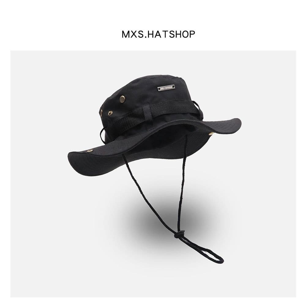 Trendy drawstring fisherman for men women, summer breathable sun protection, outdoor mountaineering and fishing hat,