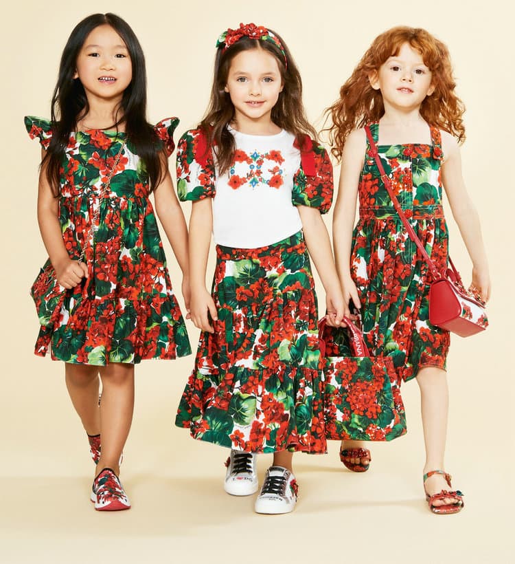 Mother & Kids New Children's Skirt Girls Printed Flying Sleeve Dress Style Children's Clothing