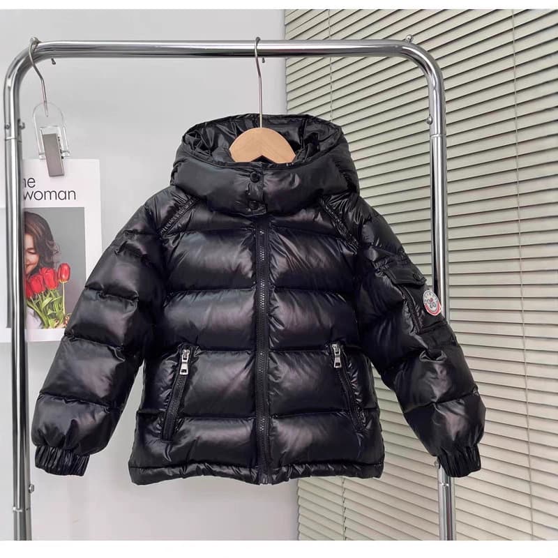 Kids' Warm Duck Down Jacket – Lightweight Winter Coat For Boys & Girls (Pink/Black/Off-White, 95-165cm Height)