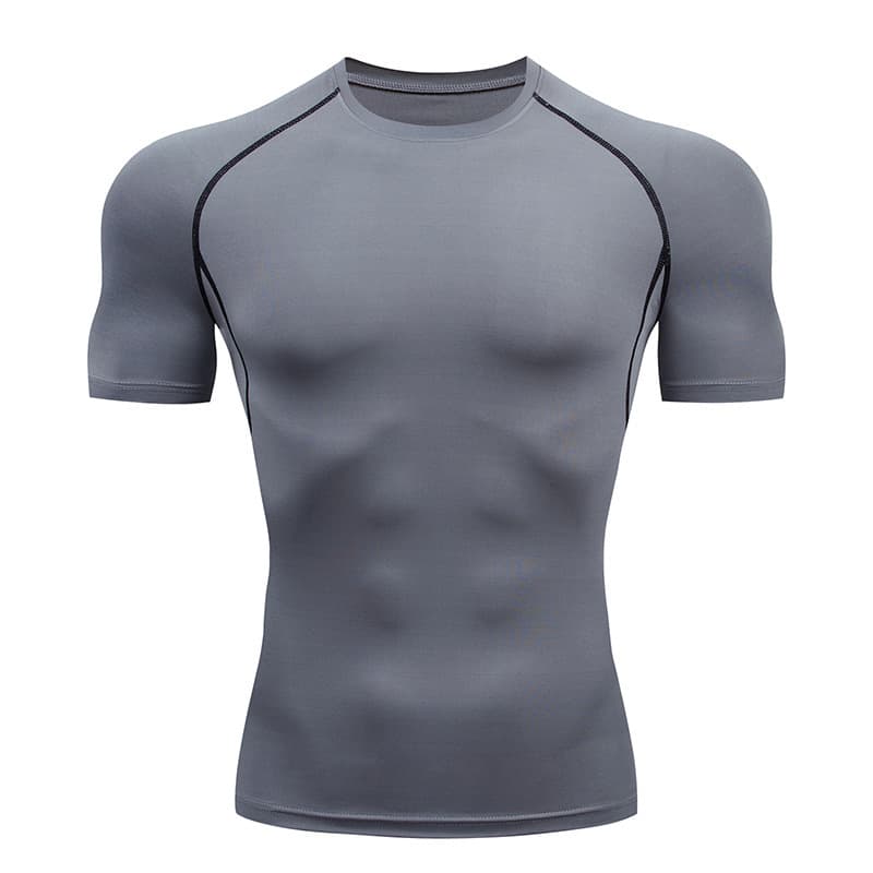 Man's Clothing Sports Tights Fitness Wear Men's Running Basketball Base Shirt Large Size Yoga Sports Wear Round Neck Short Sleeves