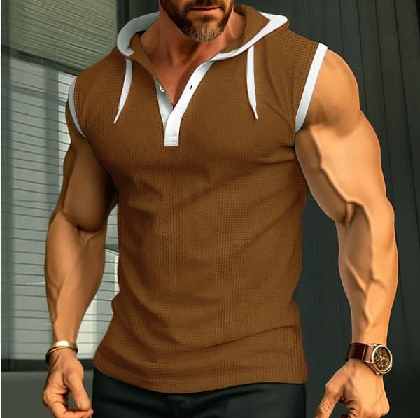 Men's Sleeveless Hooded Vest T-Shirt - Lightweight Summer Casual Top For Sports & Streetwear (6 Colors, S-XXXL)