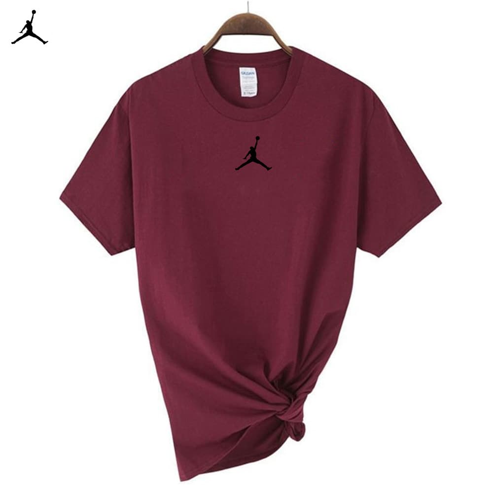 T-shirt d'été ample et décontracté à manches courtes et col rond pour homme, entièrement en coton, style sport fin