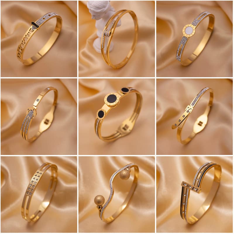 Bangles Trendy Stainless Steel And Titanium Steel Bracelet, Colorfast, 18K Vacuum Electroplating, Understated Luxury And Minimalist Design.