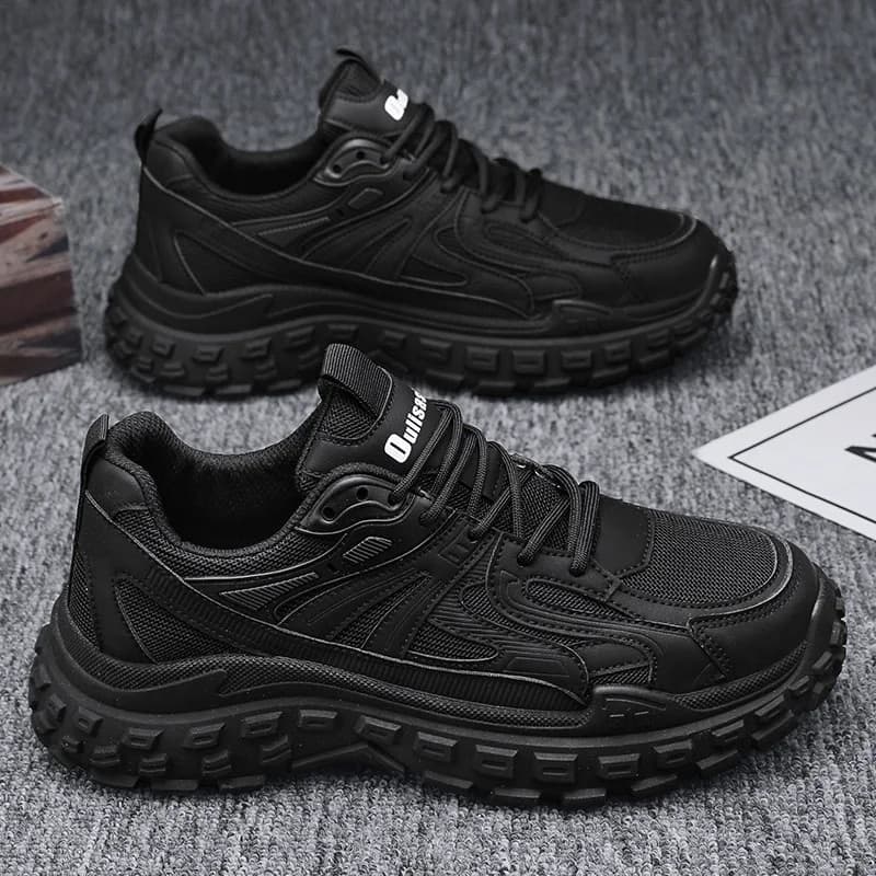 Casual Sneakers 2024 Black Fashion Platform Shoe Outdoor Mesh Breathable Vulcanized Sport Shoes For Men Erkek Ayakkabı