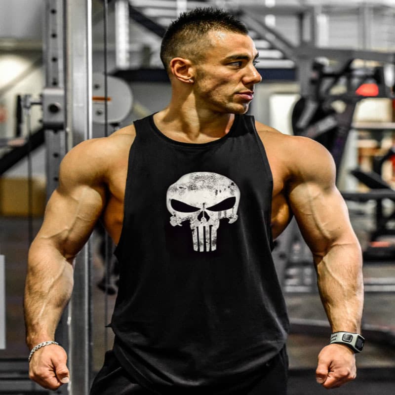 Men's Clothing Muscle Sports Fitness Vest Punisher Multicolor Cotton One Piece Dropshipping