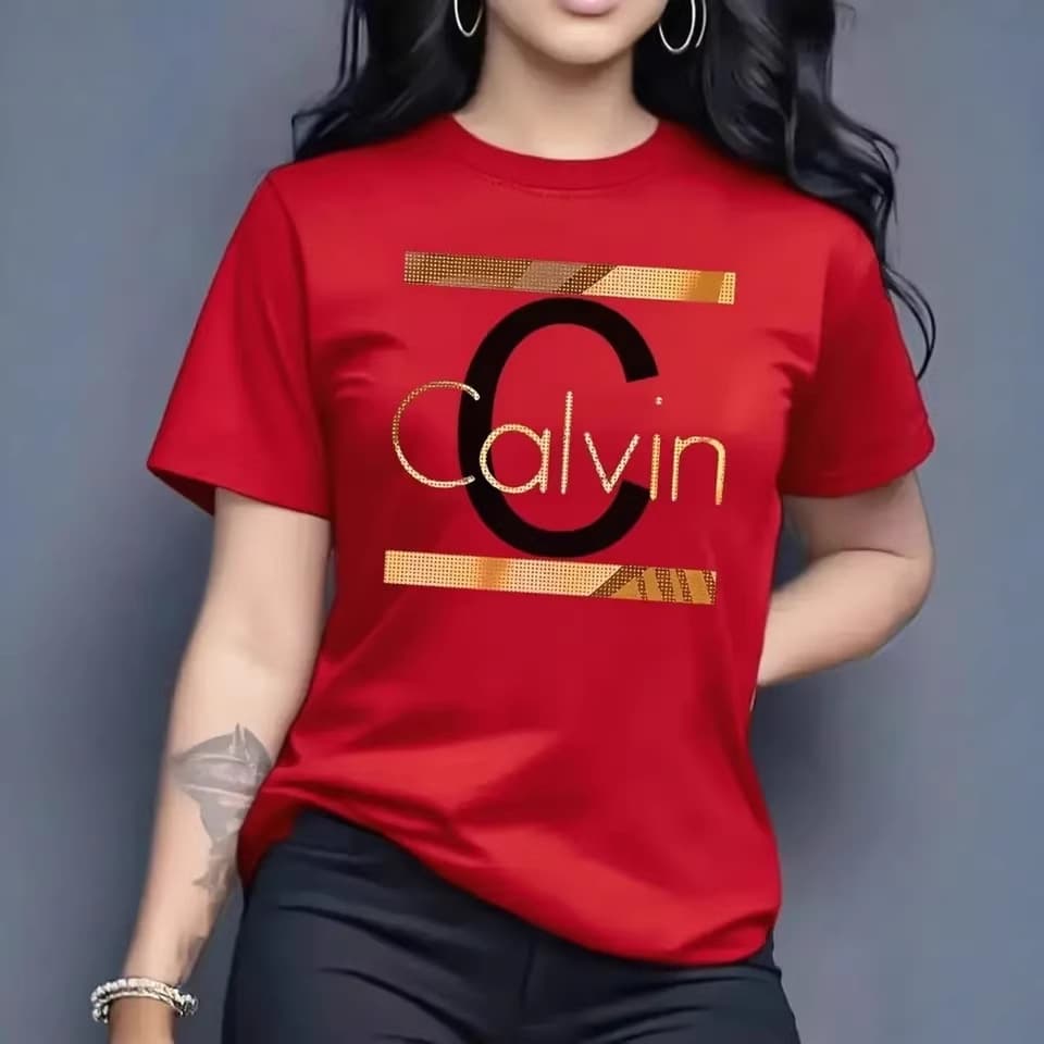 Women's Trendy Oversized Graphic Tee Casual Short-Sleeve T-Shirt with Bold Letter Print in 7 Colors XS-3XL