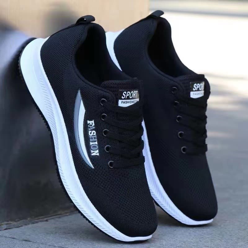Korean Style Men's Casual Sneaker One-piece Delivery Lightweight Soft Bottom Woven Running Shoes Comfortable For Students