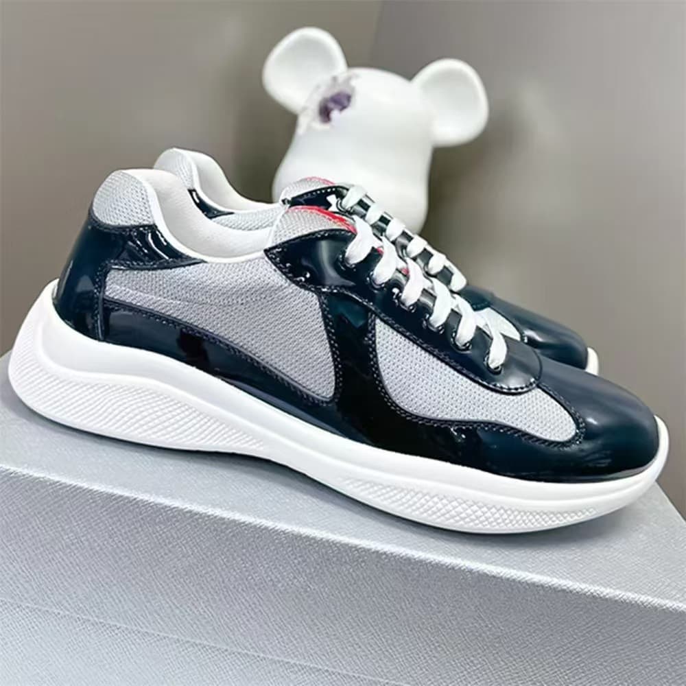 Chaussures de sport décontractées pour homme en cuir véritable noir de marque P, pointure 25, baskets de mode haut de gamme, nouveau modèle, gran