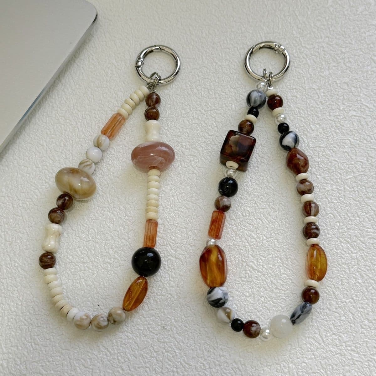 Original Vintage Amber Charm Handmade Phone Chain CCD Camera Lanyard Beaded Accessory
