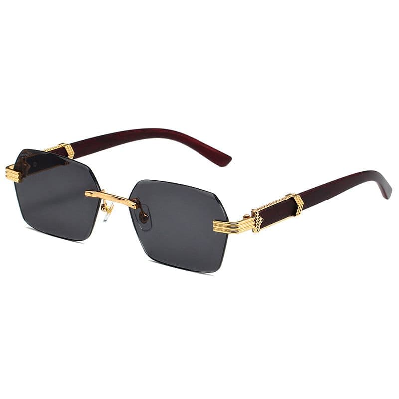 Unisex Square Rimless Cut Edge Women's Fashion Glasses Gradual Color Sunscreen Sunglasses