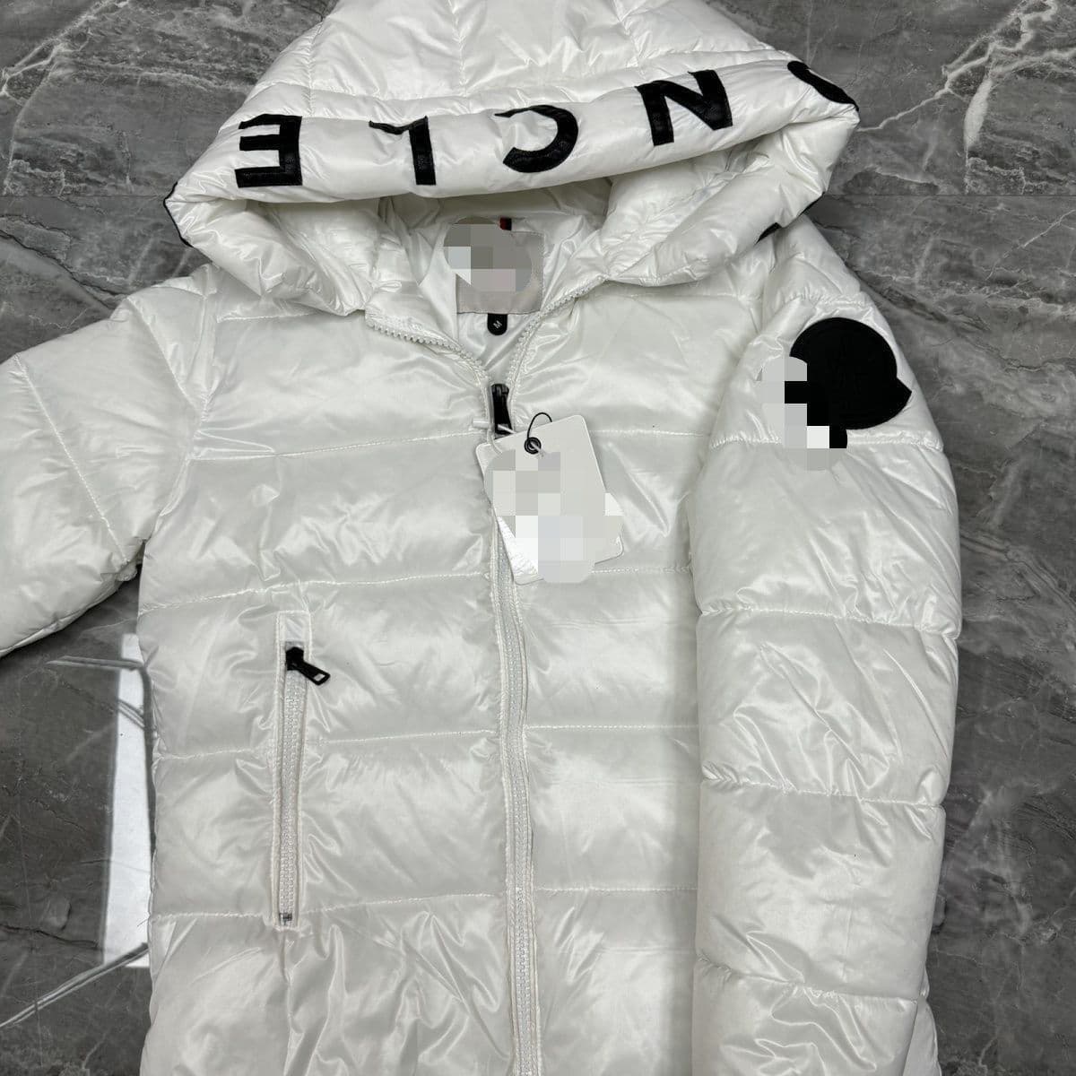 Veste d'hiver courte en coton coupe slim, chaude, style couple, artisanat lourd, manteau à capuche authentique avec lettres