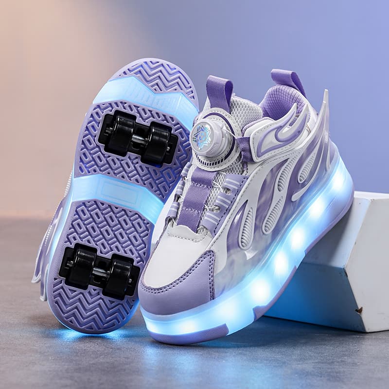 Children's New Style With Double Wheels LED Light Up And Sliding Elementary School Students Walking For Middle-aged