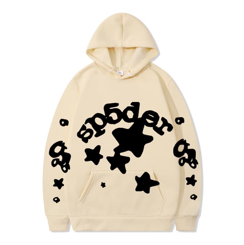 Sweat à capuche unisexe SP5DER imprimé toile d'araignée, marque tendance européenne et américaine, grandes tailles, coupe ample.