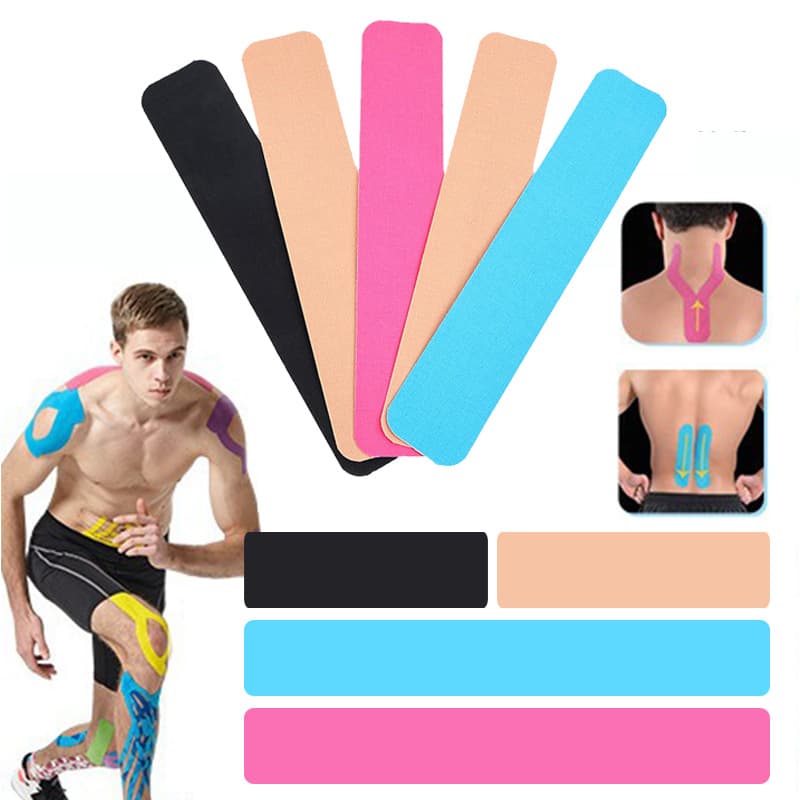 Long, Irregularly Shaped Sports Kinesiology Tape For Shoulders, Legs, And Elbows.