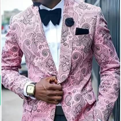 Man's clothing Men's casual suit digital printed suit Business casual style long sleeve printed suit