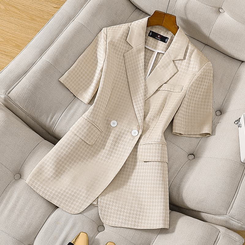 Women's Clothing New Fashion Temperament V Neck Cardigan Suit Professional Suit Casual Work Suit Host Suit