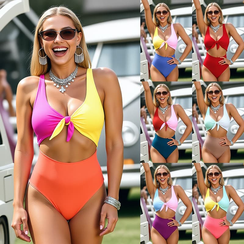 Women's Cross-Strap Triangle Bikini Sexy Fashion Beachwear Personalized Design Swimsuit Regular Fit