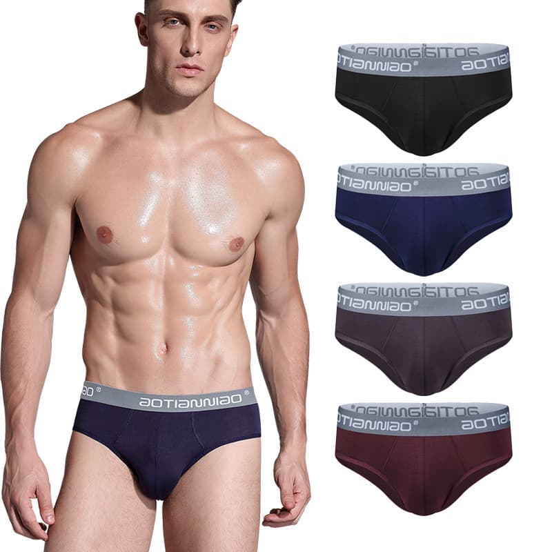 Men's Briefs Modal Fiber Youth Breathable Sexy Mid Waist Pants Comfortable Underpants Men Large Size Wholesale