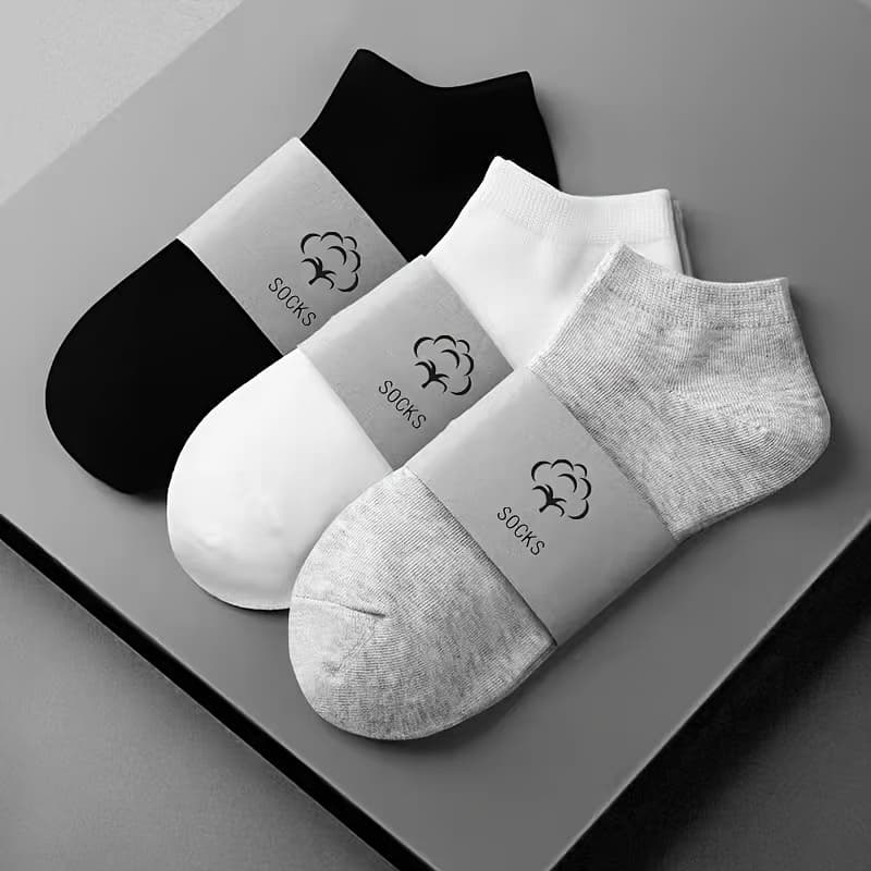 5 Pairs Solid Stocks, Breathable Low Cut Ankle Solid Socks, Women's Stockings & Hosiery