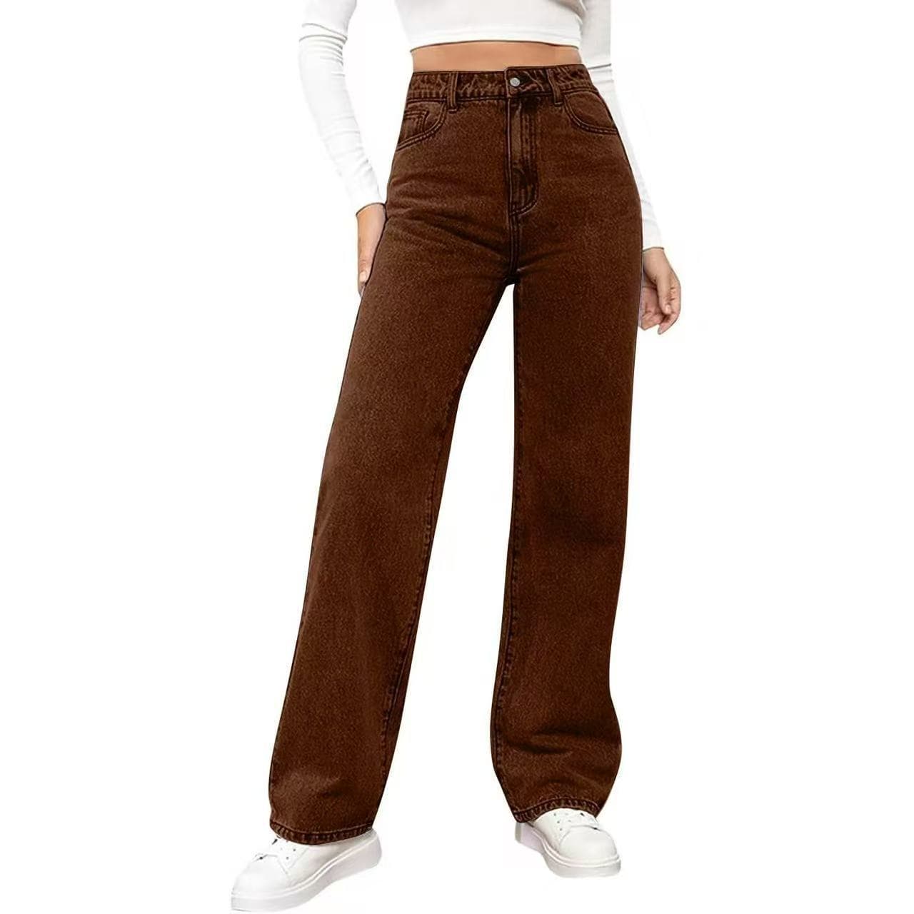 Women's Straight-Leg Bootcut Jeans - High Cotton Stretch Denim Pants For Work & Weekend, Low Rise Comfort Fit (Dark Blue/Stone Wash/White, XS-2XL)