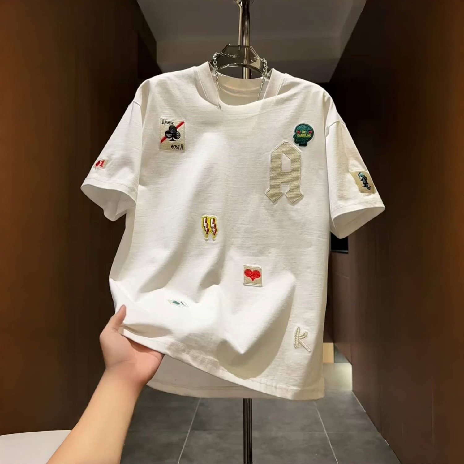 Men's Crew Neck T-Shirt Short Sleeve Stylish Casual Top Fashionable Versatile Simple Letter Design Summer New