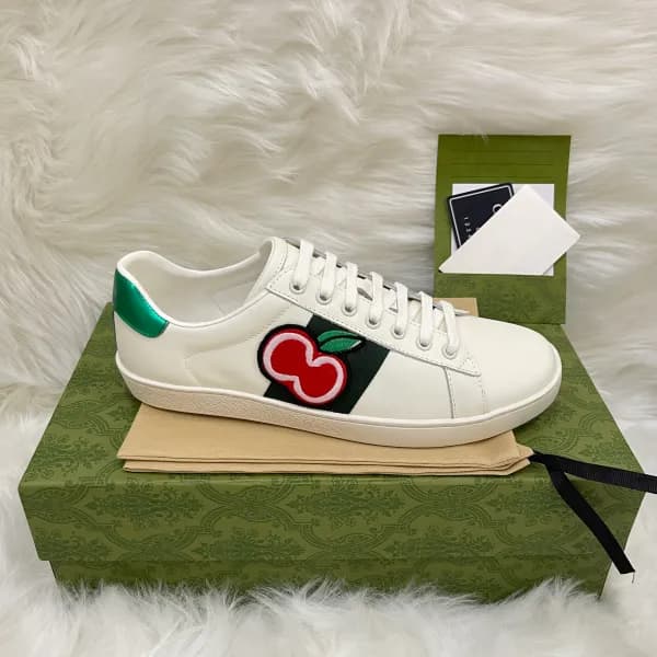 Baskets en cuir de qualité supérieure pour hommes et femmes, chaussures de course à rayures brodées Ace Bee