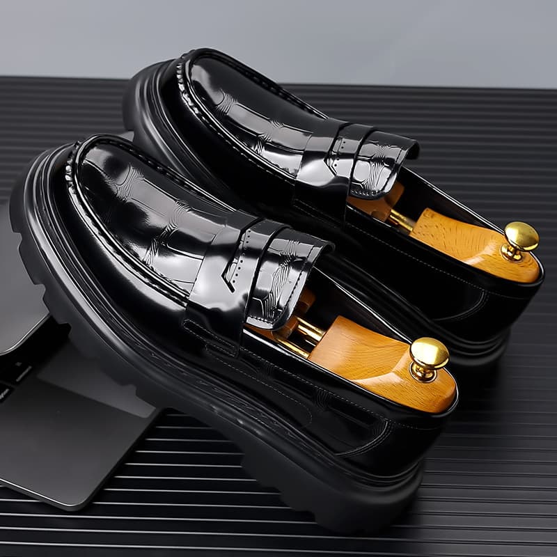 Top Layer Cowhide Thick Soled Leather For Men, Big Head New Style, Raised Leather, Breathable British Casual Derby Shoes