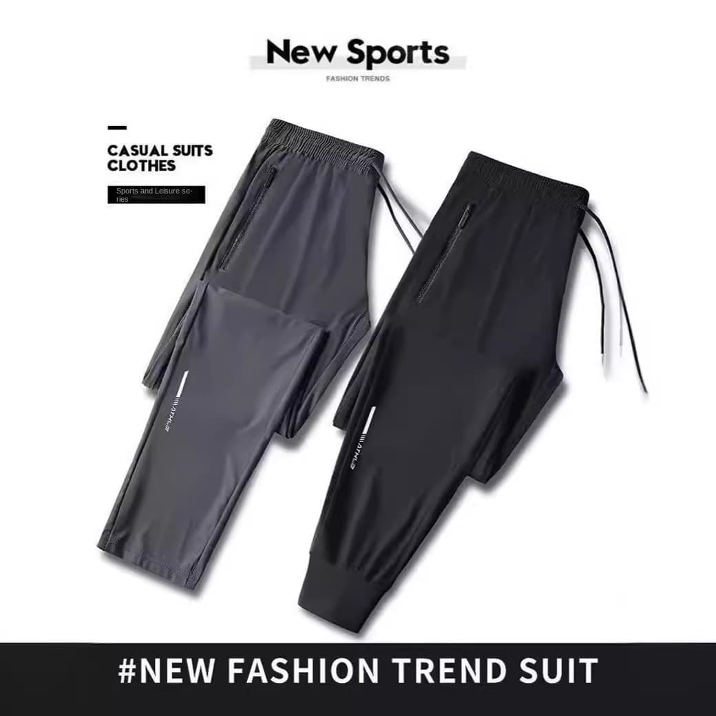 Wear wear-resistant stain-resistant construction site Ice Silk large size casual loose sports pants summer quick-drying thin long pants