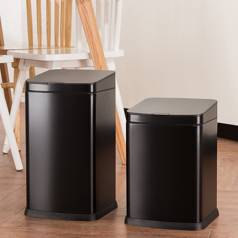 Home & Garden GAOK Square Intelligent Induction Trash Can Stainless Steel Induction Trash Can Storage Bucket Rechargeable Battery