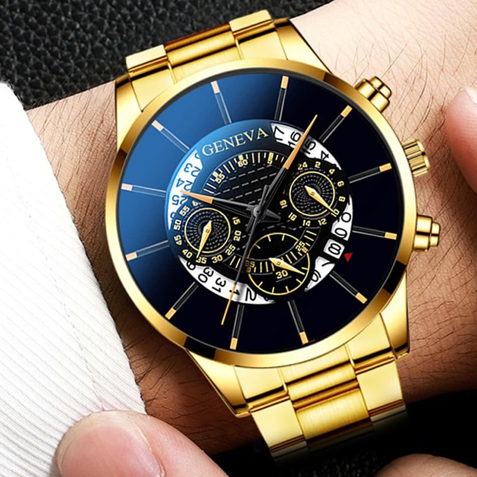Men's Watches Fashion Leisure Business Alloy Steel With Hollow Calendar Multiple Dial Men's Youth Quartz Watch