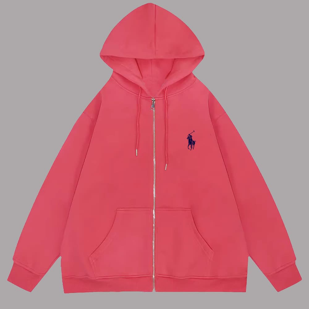 Polo Lauren Vêtements Femme Automne-Hiver Petite Étiquette Gilet à Capuche Imprimé Mode Coupe Ample Grande Taille Jeunesse Fermeture Éclair