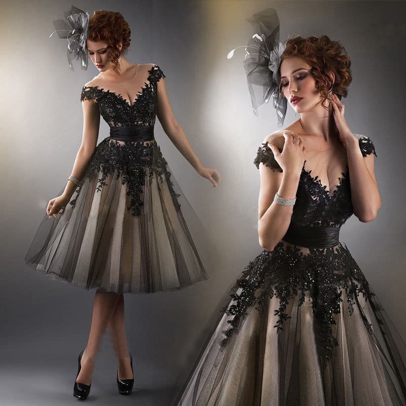 Women's Clothing New Lace V Neck Sexy Elegant Queen Mesh Tulle Skirt Small Dress